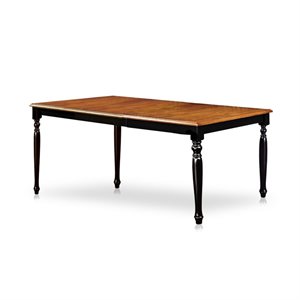 Bowery Hill Wood Extendable Dining Table in Black
