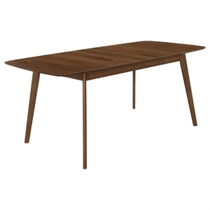 Bowery Hill Mid Century Modern Dining Table in Natural Walnut