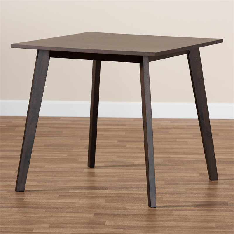 Bowery Hill Dark Oak Finished Square Wood Dining Table in Brown