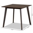 Bowery Hill Dark Oak Finished Square Wood Dining Table in Brown