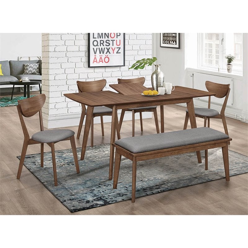 Bowery Hill Extendable Dining Table in Natural Walnut