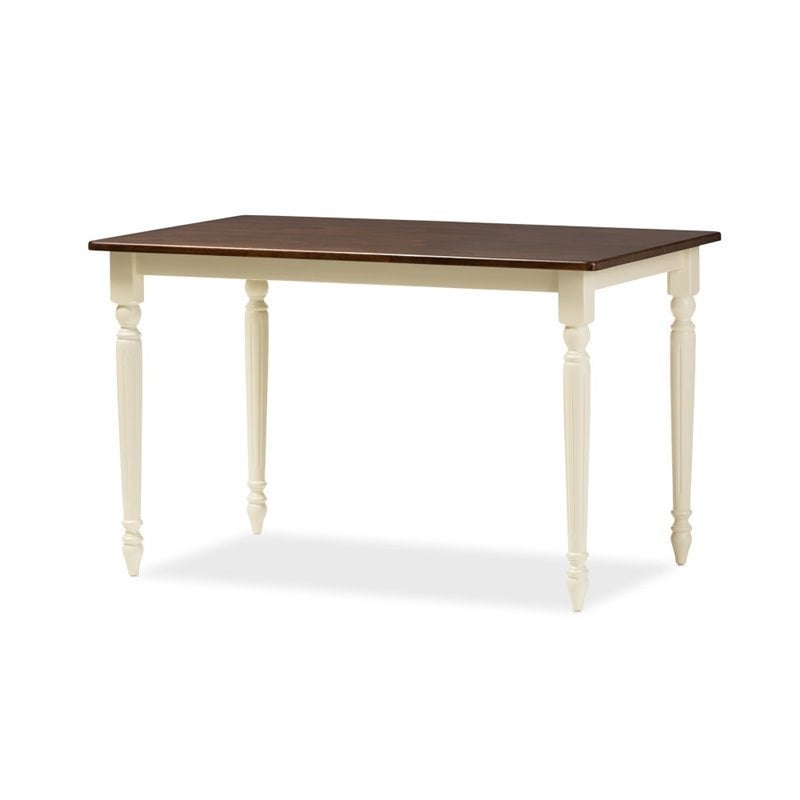 Bowery Hill Cottage Dining Table in Brown and Cream