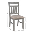Bowery Hill 7-Piece Padded Seats Wood Dining Set in Weathered Gray/Tan