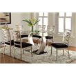 Bowery Hill 7 Piece Stainless Steel Dining Set in Silver
