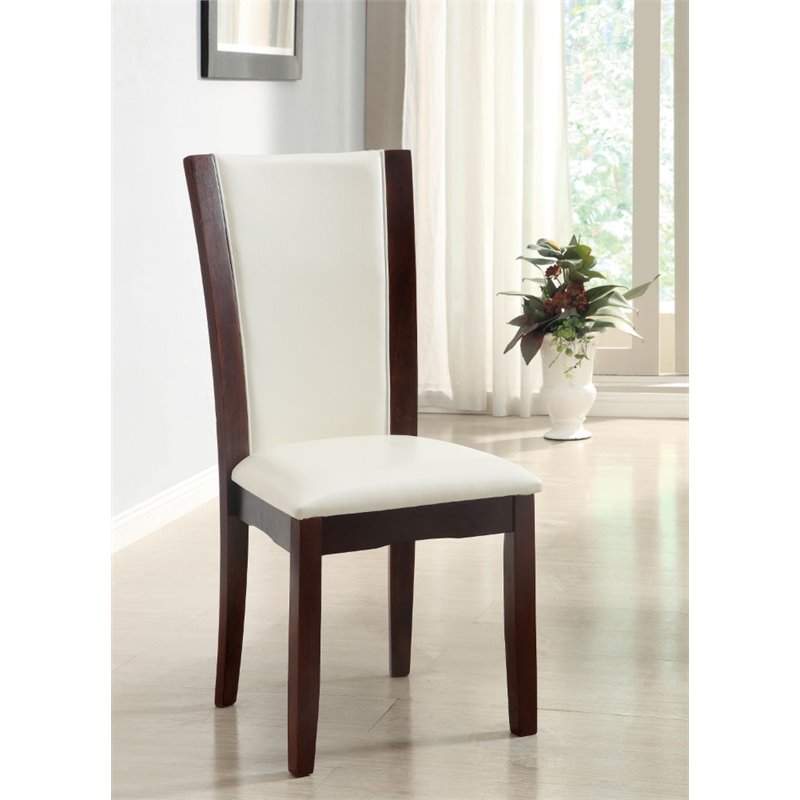 Bowery Hill Contemporary 7 Piece Wood Dining Set in White