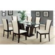 Bowery Hill Contemporary 7 Piece Wood Dining Set in White