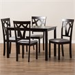 Bowery Hill 5 Piece Dining Set in Gray and Dark Brown