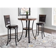Bowery Hill 3 Piece Metal and Wood Pub Table Set in Rustic Umber Brown