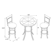 Bowery Hill 3 Piece Metal and Wood Pub Table Set in Rustic Umber Brown