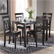 Bowery Hill 5 Piece Dining Set in Dark Brown