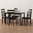 Bowery Hill 5 Piece Dining Set in Dark Brown