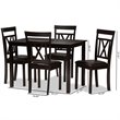 Bowery Hill 5 Piece Dining Set in Dark Brown