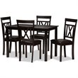 Bowery Hill 5 Piece Dining Set in Dark Brown