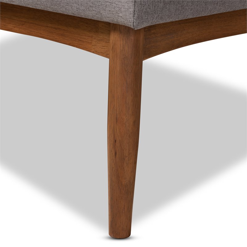 Bowery Hill Modern Tufted Fabric 3 Piece Wood Dining Nook Set in Gray