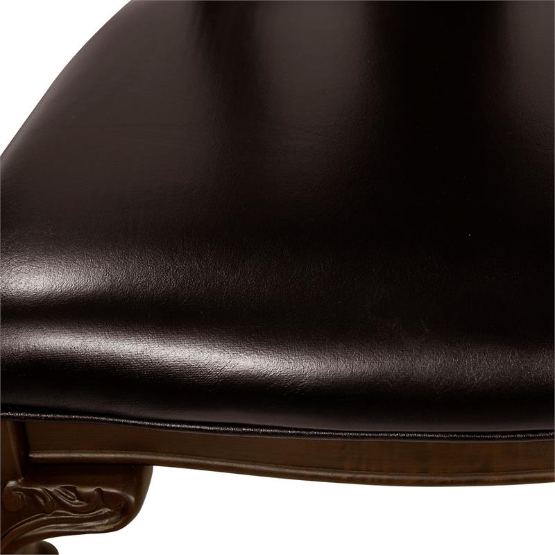 Bowery Hill 7 Piece Brown Cherry Round Wood Dining Set