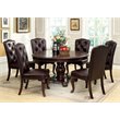 Bowery Hill 7 Piece Brown Cherry Round Wood Dining Set