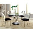 Bowery Hill 5 Piece Stainless Steel Round Dining Set in Silver