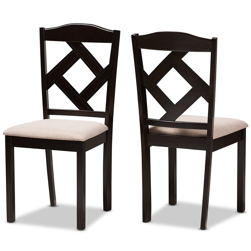 Bowery Hill 5 Piece Dining Set in Beige and Dark Brown