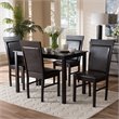 Bowery Hill 5 Piece Dining Set in Dark Brown