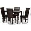 Bowery Hill 5 Piece Dining Set in Dark Brown
