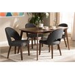 Bowery Hill 5 Piece Dining Set in Dark Gray and Walnut Brown