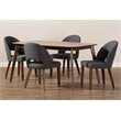 Bowery Hill 5 Piece Dining Set in Dark Gray and Walnut Brown