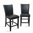 Bowery Hill Marble Top Square 9 Piece Counter Height Dining Set in Black
