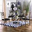 Bowery Hill 5 Piece Round Stainless Steel Dining Set in Silver