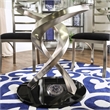 Bowery Hill 5 Piece Round Stainless Steel Dining Set in Silver