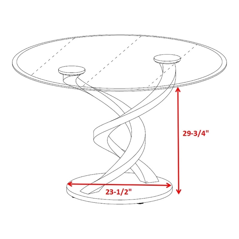 Bowery Hill 5 Piece Round Stainless Steel Dining Set in Silver