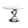 Bowery Hill 5 Piece Round Stainless Steel Dining Set in Silver
