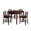 Bowery Hill Dien Wood 5 Piece Counter Height Dining Set in Espresso