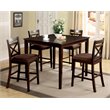 Bowery Hill Dien Wood 5 Piece Counter Height Dining Set in Espresso