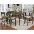 Bowery Hill Wood 7 Piece Counter Height Set in Weathered Gray