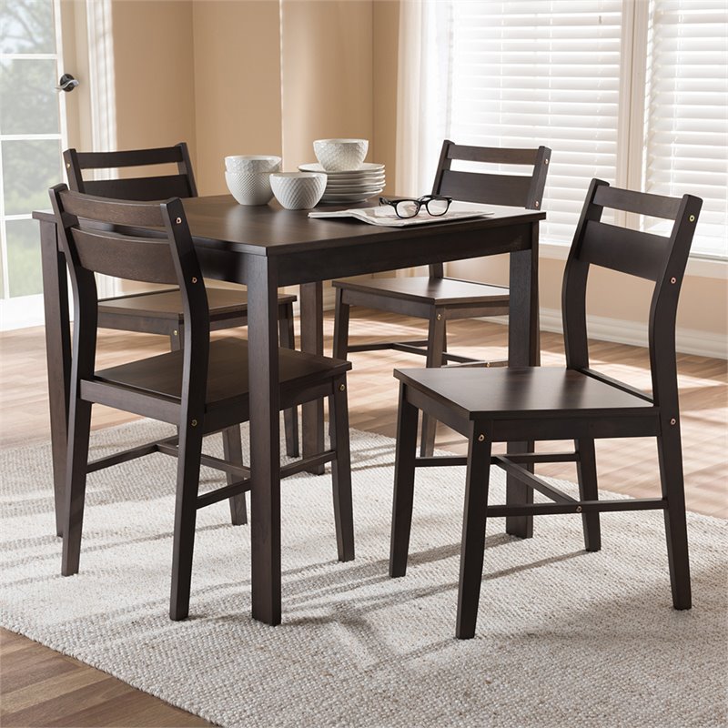 Bowery Hill 5 Piece Dining Set in Espresso
