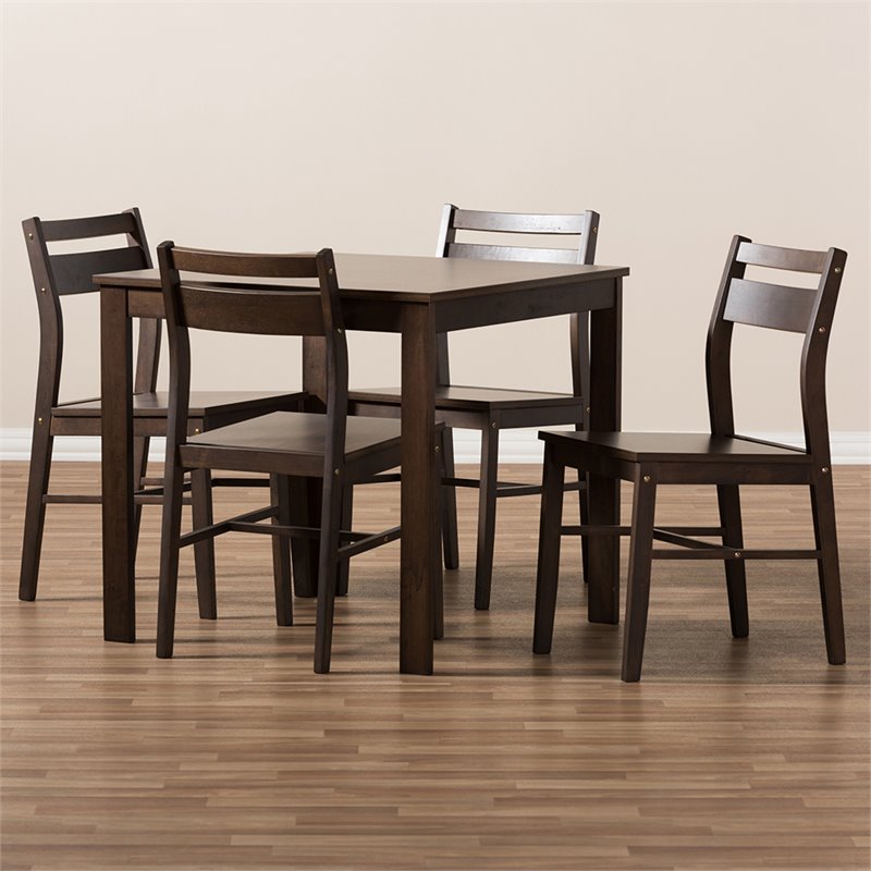 Bowery Hill 5 Piece Dining Set in Espresso