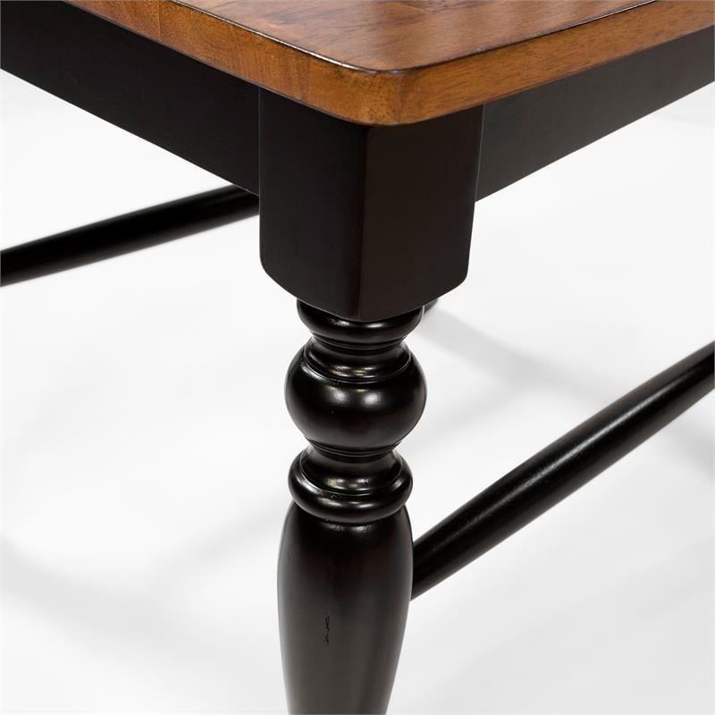 Bowery Hill Wood 7 Piece Extendable Dining Set in Black