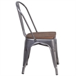 Bowery Hill Transitional Metal Stackable Dining Side Chair in Gray