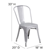 Bowery Hill Metal Stackable Dining Side Chair in Silver