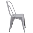 Bowery Hill Metal Stackable Dining Side Chair in Silver