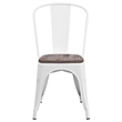 Bowery Hill Metal Stackable Dining Side Chair in White