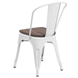 Bowery Hill Metal Stackable Dining Side Chair in White