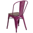 Bowery Hill Transitional Metal Dining Side Chair in Purple