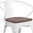 Bowery Hill Metal Dining Arm Chair in White
