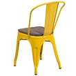 Bowery Hill Metal Stackable Dining Side Chair in Yellow
