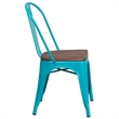 Bowery Hill Metal Dining Side Chair in Crystal Teal