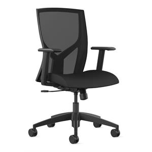 Bowery Hill 20.5&quot Modern Metal and Fabric Mesh Mid-Back Task Chair in Black