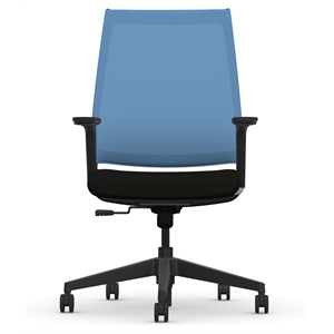 Bowery Hill 20.5&quot Modern Metal and Fabric Mesh-Back Task Chair in Electric Blue