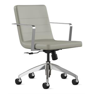Bowery Hill Modern 21.5&quot Modern Metal and Fabric Task Chair in Gray