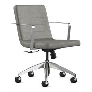 Bowery Hill 21.5&quot Modern Metal and Fabric Task Chair in Gray